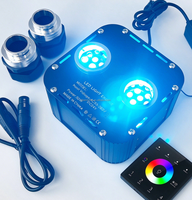 Source d'éclairage à fibre optique double tête 50W avec contrôle DMX Bluetooth pour plafonds de salles de conférence, clubs et mariages