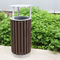 Conteneur à déchets en bois pour extérieur, poubelle commerciale pour parc, mobilier urbain extérieur, bac à ordures public