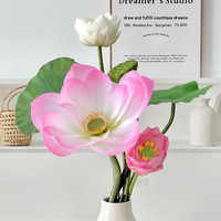 Nouvelle fleur de lotus artificielle en soie PPS, feuille de lotus pour la décoration des tables de mariage
