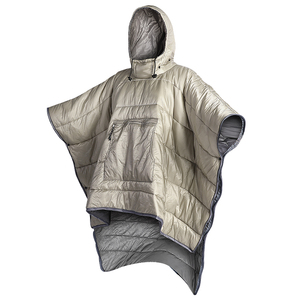 Poncho Coat Outdoor Camping Warmth Small Quilt Blanket Water-resisitant <strong>Sleeping</strong> <strong>Bag</strong> Cloak Cape with Hat for Adult Men <strong>Women</strong> - Product Image 1