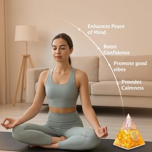 Pyramide d'Orgone Citrine Faite à la Main, Orgonite, Équilibre Énergétique, Méditation, Décoration d'Intérieur, Soutien <span class=keywords><strong>des</strong></span> <span class=keywords><strong>Chakras</strong></span> - Product Image 2