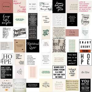 54 Uds texto inspirador pegatinas en inglés paquetes de pegatinas de PVC impermeables para equipaje de portátil funda de teléfono portátil mochila taza - Product Image 2