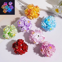 Perles lumineuses 25MM effet ombré rose épanouie avec étamine jaune et accent perle blanche pour stylo à perles, porte-clés, breloque, fournitures artisanales DIY en vrac