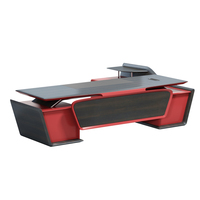 Nouveau design luxueux de mobilier de bureau, bureau de direction rouge de haute qualité, bureau de bureau haut de gamme