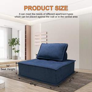 Italiaanse Minimalistische Modulaire Bankstel-Converteerbare Stoffen Blokken, Gratis Combinatie Woonkamermeubilair Voor Moderne Huizen - Product Image 3