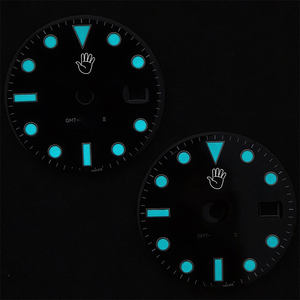 Piezas de Reloj de 28 mm, Esfera Negra para Movimiento DD3285 <span class=keywords><strong>126710</strong></span>, GMT Luminoso Azul de 40 mm, Repuesto para Reloj - Product Image 2