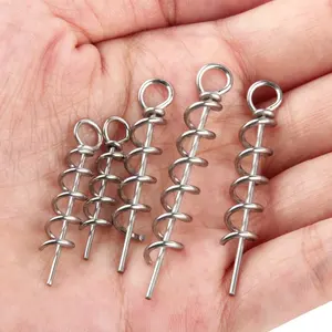 Spinpoler pesca sacacorchos gancho señuelo suave centrado Pin espiral 30/35/45/50mm resorte bloqueo Pin cebo tornillo conector Accesorios - Product Image 5