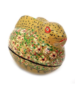 Caja de Recuerdos de Papel Maché, Caja de Conejo de Pascua, Caja de Conejito, Hecha a Mano en la India por Artesanos de Cachemira para Decoración de Pascua - Product Image 6