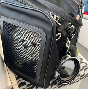 Free Sample Brand like design pet <b>backpack</b> Black <b>carrier</b> classic luxury dog and <b>cat</b> travel handbag - Product Image 3
