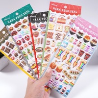 Autocollants 3D en PVC souple sur le thème des gâteaux japonais gourmands, pour les récompenses de jeu des enfants, la papeterie décorative, l'album et les loisirs créatifs DIY