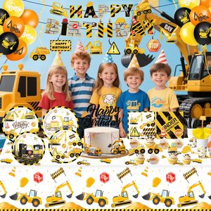 Décorations <span class=keywords><strong>de</strong></span> fête d'anniversaire sur le thème <span class=keywords><strong>de</strong></span> <span class=keywords><strong>la</strong></span> construction, <span class=keywords><strong>vaisselle</strong></span> jetable en papier, assiettes, gobelets, nappes, décorations <span class=keywords><strong>de</strong></span> gâteau sur le thème <span class=keywords><strong>de</strong></span> <span class=keywords><strong>la</strong></span> voiture, ballons <span class=keywords><strong>de</strong></span> fête - Product Image 3