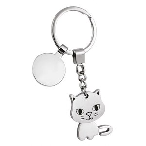 Portachiavi Personalizzabile con Design Gatto, Moschettone in Lega Metallica Intrecciata con Stampa in Smalto Duro, Stile Carino e alla Moda con Logo Personalizzato - Product Image 1