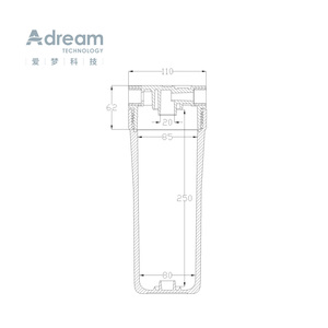 10 inch 1/2 "3/4" Brass đầu vào/Đầu ra cổng màu xanh/trong suốt/Trắng lọc nước nhà ở - Product Image 2