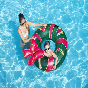 Nouveau design – Bouée gonflable en néoprène durable noire avec nœud papillon pour piscine – Maoshi - Product Image 2