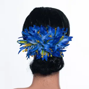 Factory Supplier KN-hc027s Artificial Velvet Spider Lily Hair Clip Hawaii Women Flower Hair Claw Aloha Dance Party Hair Pieces