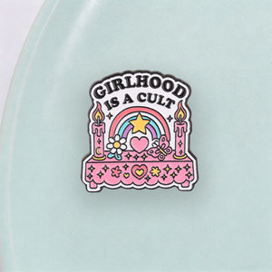 Creative <span class=keywords><strong>Girlhood</strong></span> Is A Cult Set de Pins Esmaltados, Insignia Metálica Rosa Arcoíris, Pin de Solapa Elegante Feminista, Decoración y Regalo - Product Image 3