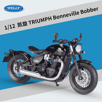 Welly 1:12 Modèle de moto bobber en alliage moulé sous pression, véhicule fini pour garçons, collectionneurs, cadeau, vente en gros