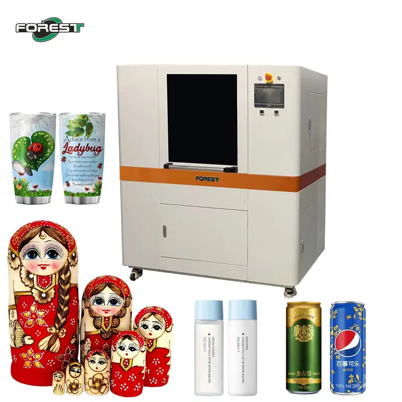 La impresora de inyección de tinta cilíndrica para taza de botella cilíndrica y cónica puede usar KCMYWV con cabezal de impresión Ricoh G5i