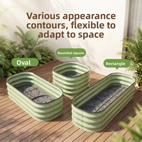Jardinière surélevée en métal pour l'extérieur, ovale, en acier ondulé, pour la culture de légumes, d'herbes et de fleurs