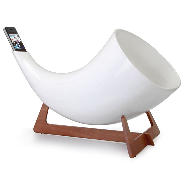OEM New Design Horn Wholesale Home Decor Ceramic MegaPhone for Home Party Decor