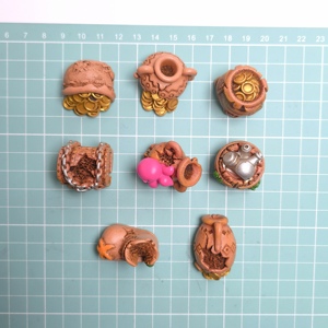 Nouvelles figurines créatives en résine, <span class=keywords><strong>coffre</strong></span> au trésor marin 3D, mini boîte à monnaie, assortiment <span class=keywords><strong>de</strong></span> 100 pièces/lot, pour accessoires décoratifs DIY - Product Image 3