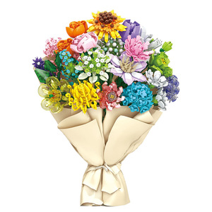 Hot Sale <strong>Lele</strong> Brothers DIY Plant Bouquet Flower Bundle Assembly Toy Building <strong>Blocks</strong> for Children's DIY Gifts - Product Image 1