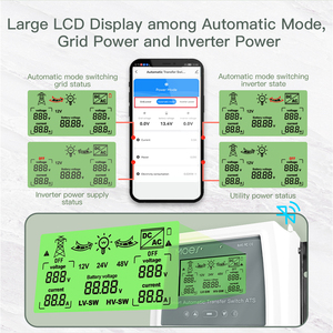 Commutateur de transfert automatique intelligent (ATS) <span class=keywords><strong>80A</strong></span> 16KW avec contrôle par application mobile Bluetooth, pour économie d'énergie, compatible avec batterie principale et batterie de secours - Product Image 5