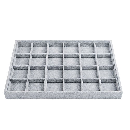 Wholesale Stackable Jewelry Tray 12/24/30 Grid Velvet Jewelry Display Earrings Necklace Ring Bracelet Display Plate Holder Rack