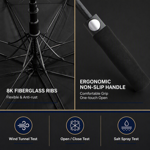 Paraguas de Golf de Tela Impermeable Duradera de Gran Cobertura y Calidad Premium, Paraguas con Mango Ergonómico para Eventos Deportivos al Aire Libre - Product Image 6