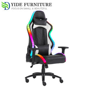<span class=keywords><strong>Silla</strong></span> Gamer RGB con Logo de juego de oficina, sillón <span class=keywords><strong>Gaming</strong></span> con luces y altavoces, color blanco y negro - Product Image 4