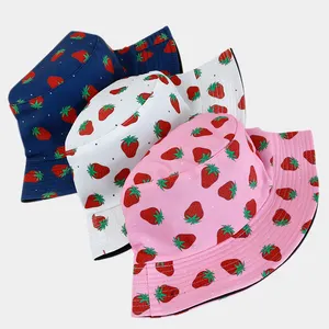 Chapeau de pêcheur rose mignon, chapeaux de soleil d'extérieur, personnalisé votre Logo, bob fraise de haute qualité pour femmes, nouvelle collection 2023