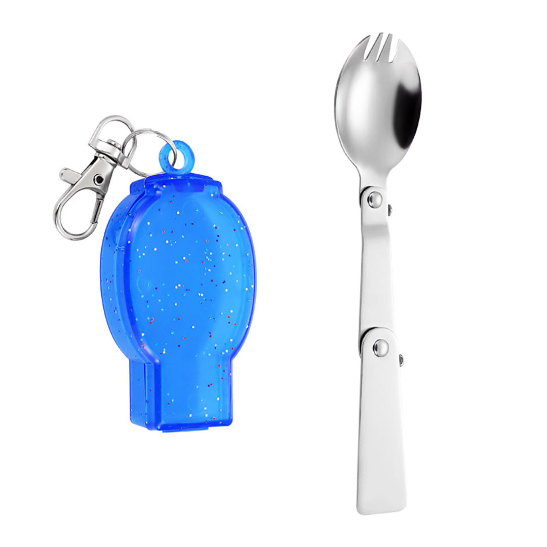 Salad spork with blue case