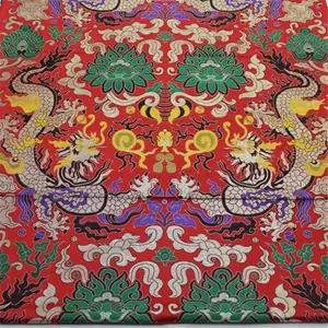 Heavy Popular Regular Gorgeous Jacquard Dragon Polyester Brocade Fabric Polyester for Men Cloth