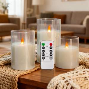 Venta al por Mayor de Velas LED con Control Remoto, sin Llama, en Forma de Bala, de Plástico, para Bodas, Navidad - Product Image 1