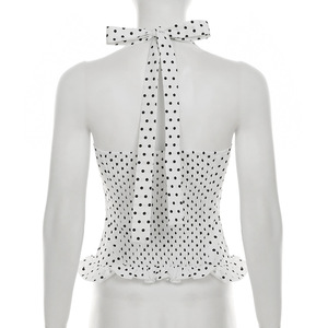 Débardeur Femme Printemps-Été Respirant, Style Doux, Coupe Slim, avec Ourlet à Volants, Design Tendance pour le Street Style - Product Image 5