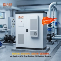 Armoire de batterie au lithium solaire refroidie par air MATE 100kW 215kWh 125kW 253kWh pour station de pompage d'eau, système BESS de décalage de la charge de pointe