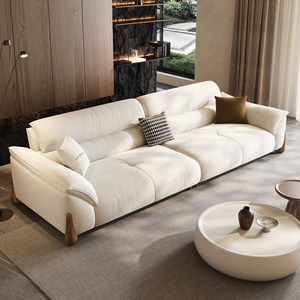 Contemporary Modular Couch with Reversible Chaise and Plush <b>Cushions</b> in Warm Beige for Cozy Family Rooms - Product Image 3