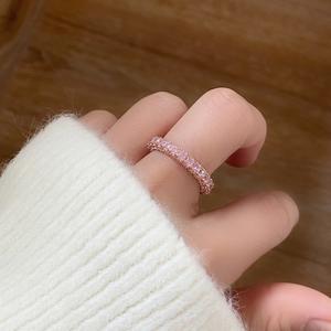 Anillo Donut de Plata de Ley S925 con Baño de Oro Rosa de 18K y Diamantes Brillantes Estilo Clásico Wenchi, Modelo 22294 - Product Image 4