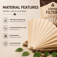 Sachet d'emballage pour filtre à café, pochette résistante à l'humidité, rangement pour filtres en papier, accessoires de préparation du café et marques de détail