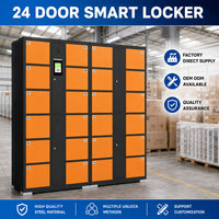 Casier de rangement extérieur intelligent et étanche à 24 portes, personnalisable en usine, options de couleur, de taille et de verrouillage, pour usage commercial et personnel, OEM ODM