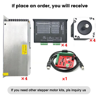 Kit Motor Stepper Hybrid 12N.m 4 Axis Nema 34 dengan Driver, Power Supply, dan Kartu Kontrol