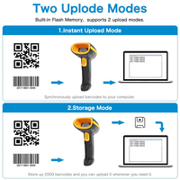 Escáner de Código de Barras Inalámbrico USB HZTZ 2.4G con Sensor CMOS, Lector de Códigos QR y Boletos de Lotería 1D, 200 Escaneos/Segundo
