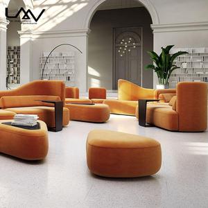 Canapé de salon d'hôtel de conception nordique, ensemble de meubles de villa d'exposition, cadre en bois de velours, <span class=keywords><strong>liberté</strong></span>, canapé modulaire - Product Image 3