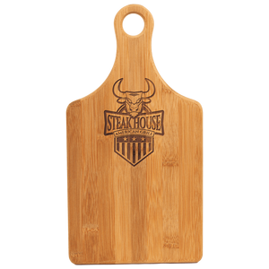 AS stok lokal Gratis pengiriman 13 1/2 "X 7" lingkungan bentuk dayung bambu papan pemotong dengan gagang untuk peralatan dapur - Product Image 2