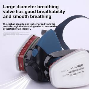 Máscaras <span class=keywords><strong>de</strong></span> goma desechables <span class=keywords><strong>de</strong></span> 3 capas, filtro <span class=keywords><strong>de</strong></span> carbón activado, <span class=keywords><strong>ventilador</strong></span> <span class=keywords><strong>de</strong></span> 80 L/min, flujo <span class=keywords><strong>de</strong></span> aire a prueba <span class=keywords><strong>de</strong></span> polvo para pintura en aerosol, gases químicos - Product Image 4