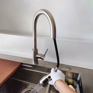 공장 공급 업체 핫 세일 스테인레스 스틸 싱크 믹서 탭 주방 수도꼭지 풀다운 분무기 - Product Image 3