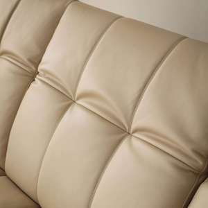 Sofá Individual de Cuero Genuino <span class=keywords><strong>NOYA</strong></span> de Estilo Nórdico Retro, con Brazos Cuadrados y Detalles de Teclas de Piano, Altura del Respaldo Ajustable - Product Image 3