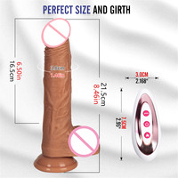 Aufgeladenes Sexspielzeug Realistischer Schub dildo Vibrierender weiblicher G-Punkt beheizter Teleskop dildo mit entferntem echtem Dildo vibrator
