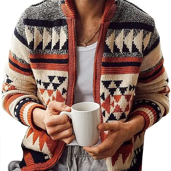 IMB066 personalizado para hombre 2024 otoño e invierno nuevo cárdigan cómodo informal de manga larga suéter chal suéter de punto