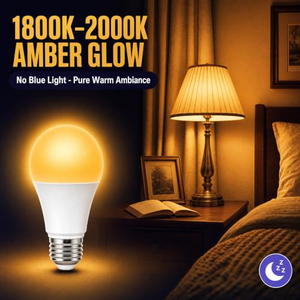 Ampoule LED de sommeil populaire pour chambre d'hôtel, A19 A60 9W, sans lumière bleue, lumière ambrée, couleur jaune chaud, pour chambre à coucher - Product Image 4